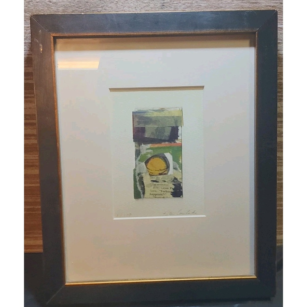 Paula Carmichael Signed Limited Edition Abstract Collage Print 1/100 Framed‎ Art